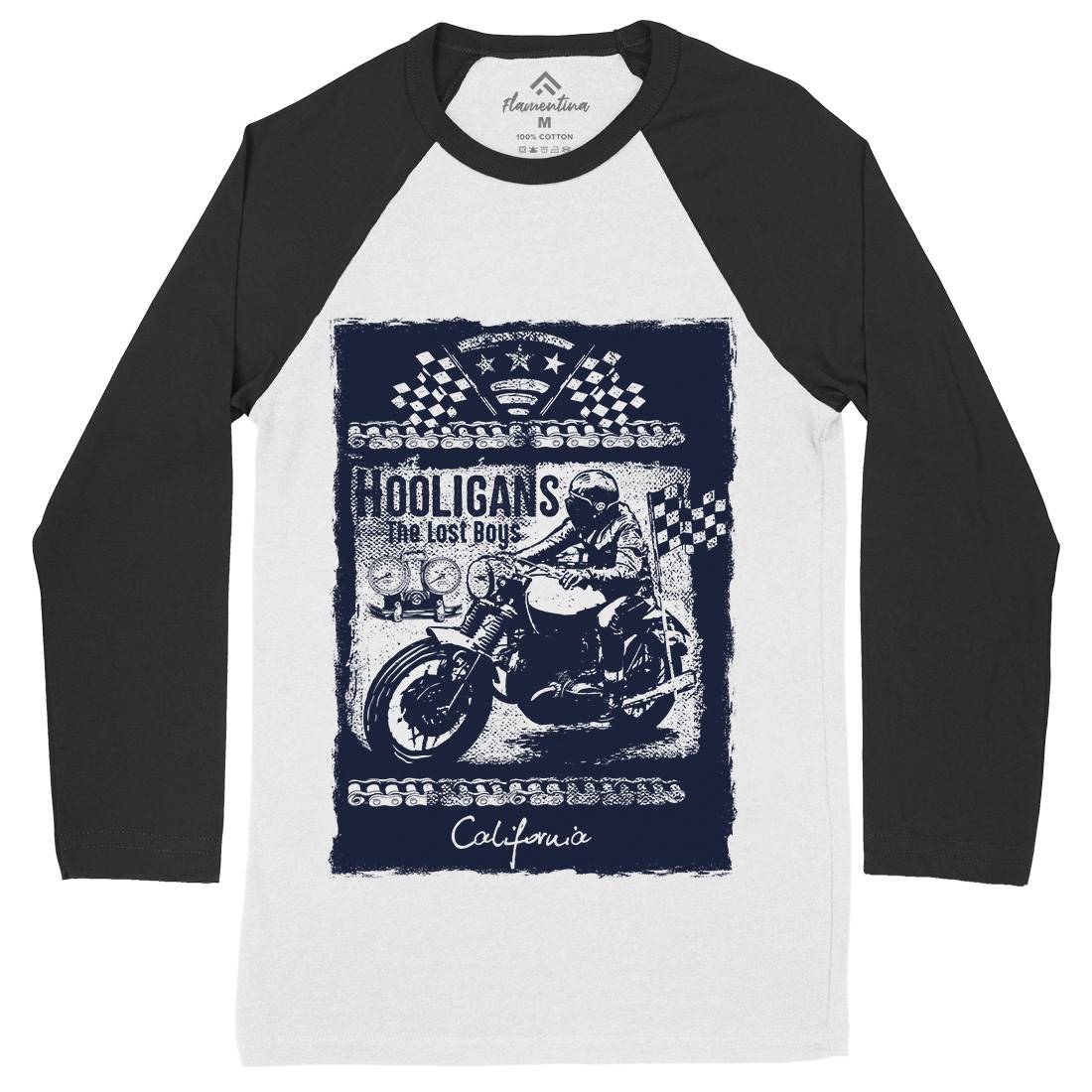 Lost Boys Mens Long Sleeve Baseball T-Shirt Motorcycles C987