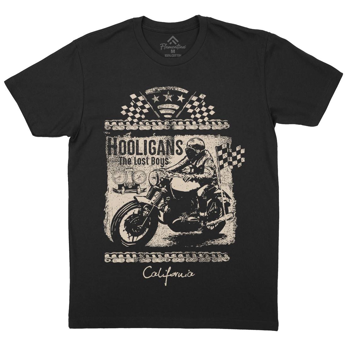 Lost Boys Mens Organic Crew Neck T-Shirt Motorcycles C987