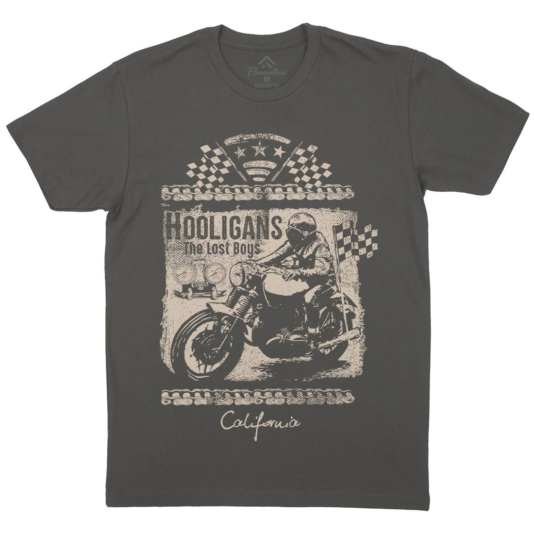 Lost Boys Mens Organic Crew Neck T-Shirt Motorcycles C987