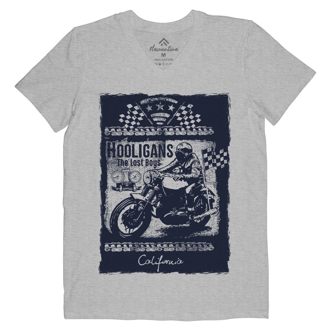 Lost Boys Mens Organic V-Neck T-Shirt Motorcycles C987