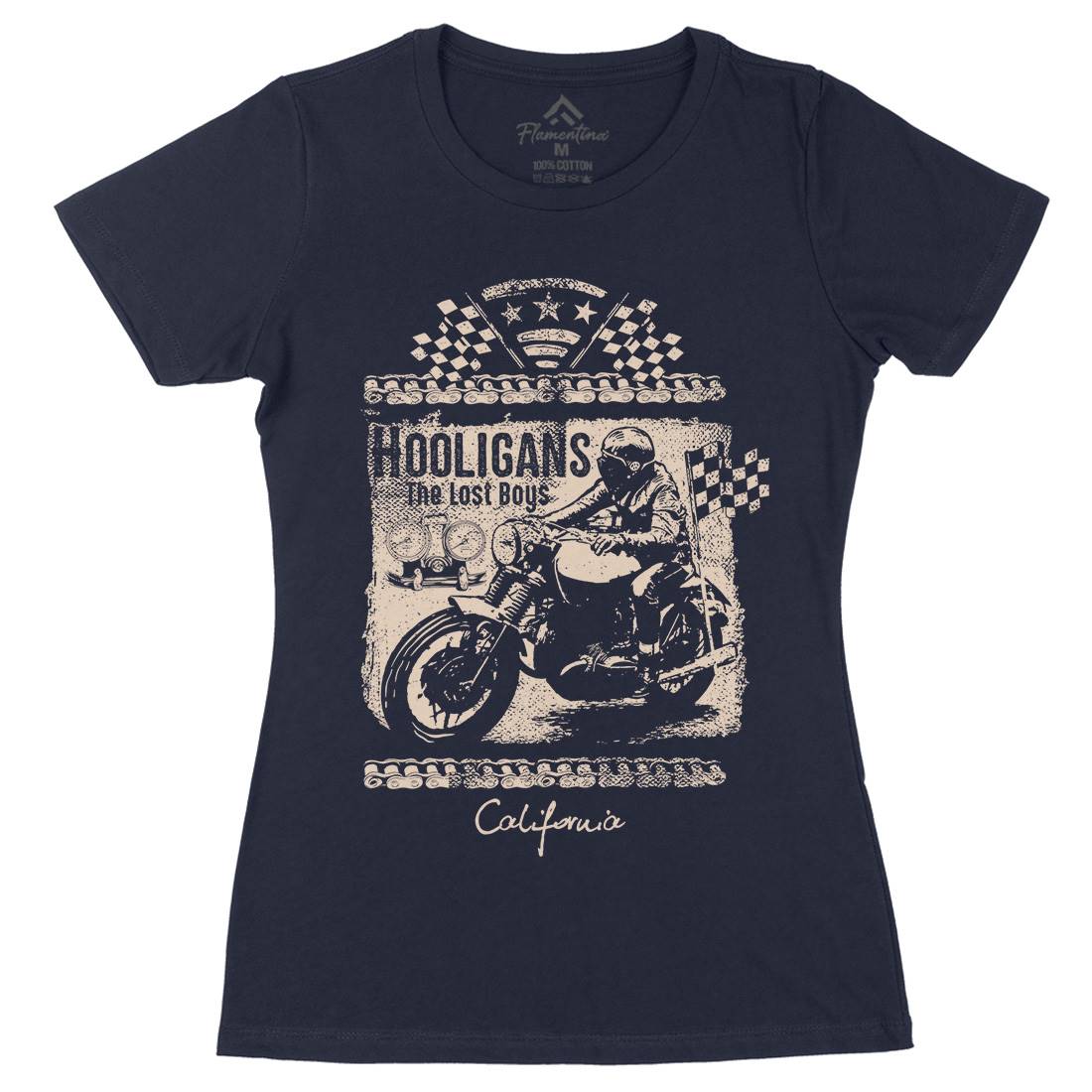 Lost Boys Womens Organic Crew Neck T-Shirt Motorcycles C987