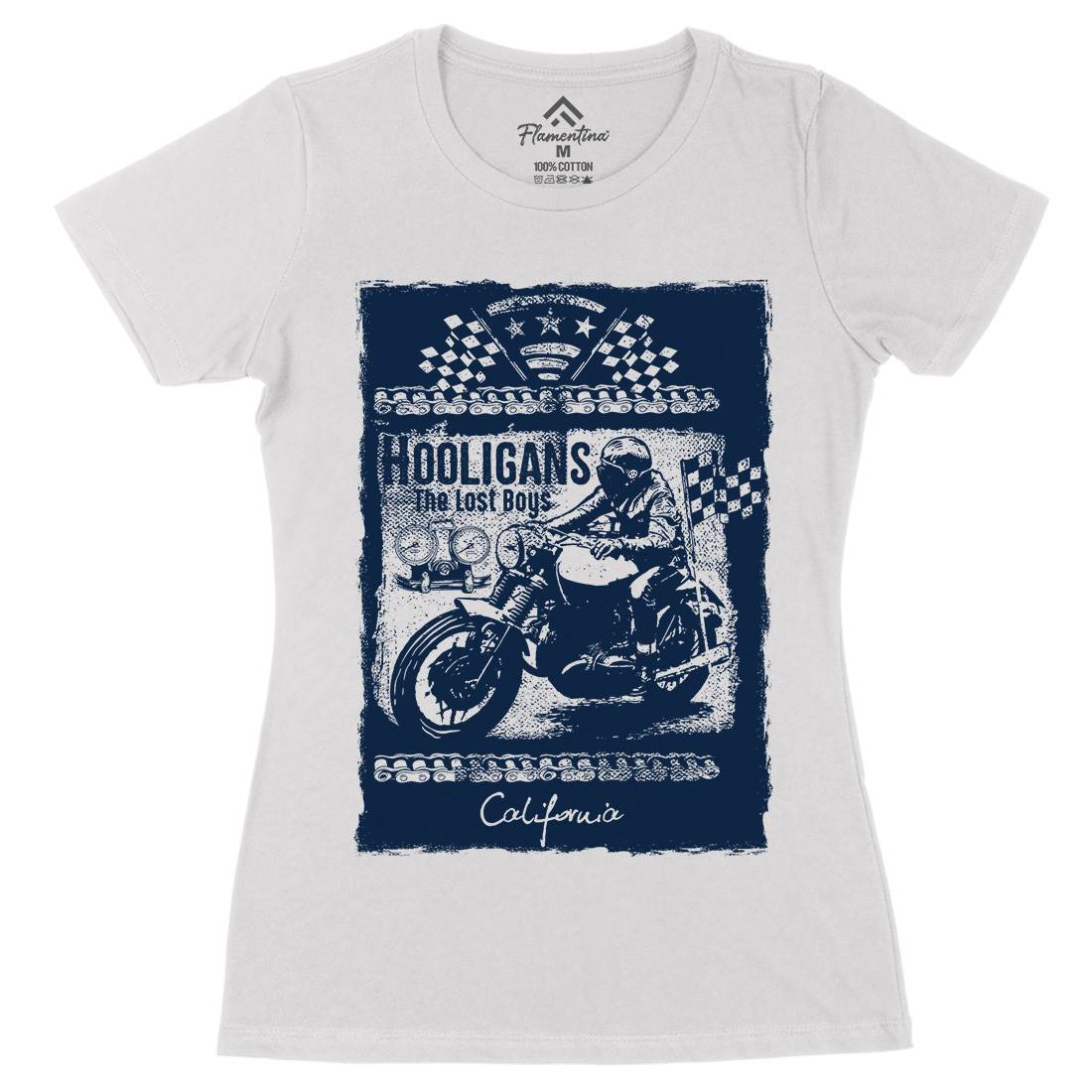 Lost Boys Womens Organic Crew Neck T-Shirt Motorcycles C987