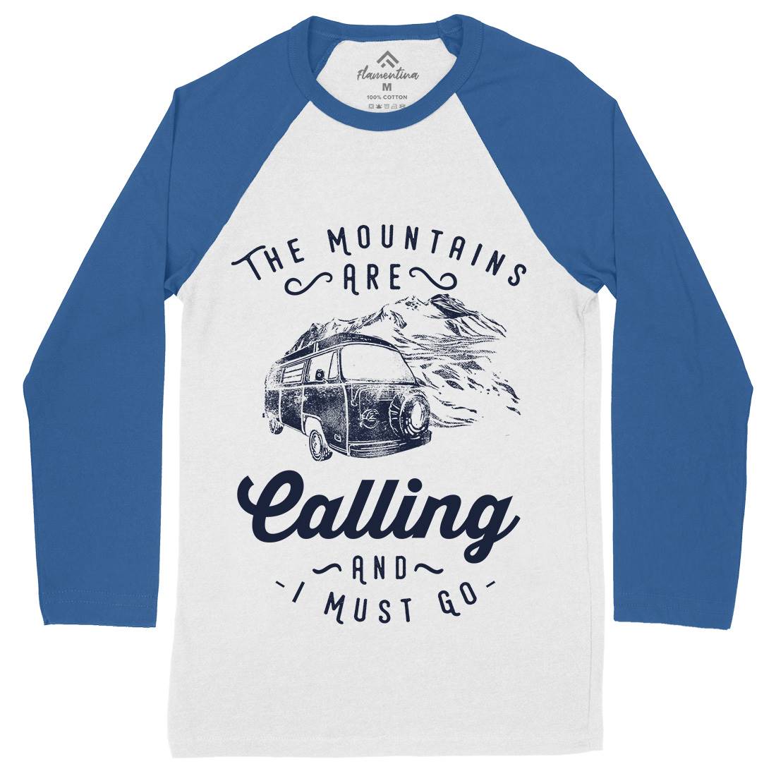 The Mountains Are Calling Mens Long Sleeve Baseball T-Shirt Nature C988