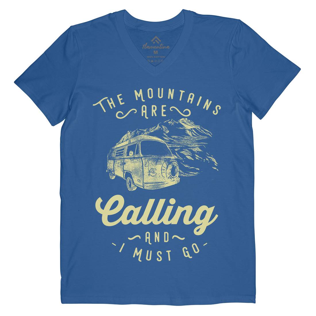 The Mountains Are Calling Mens V-Neck T-Shirt Nature C988