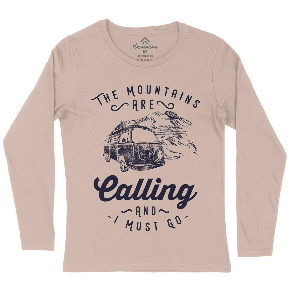 The Mountains Are Calling Womens Long Sleeve T-Shirt Nature C988