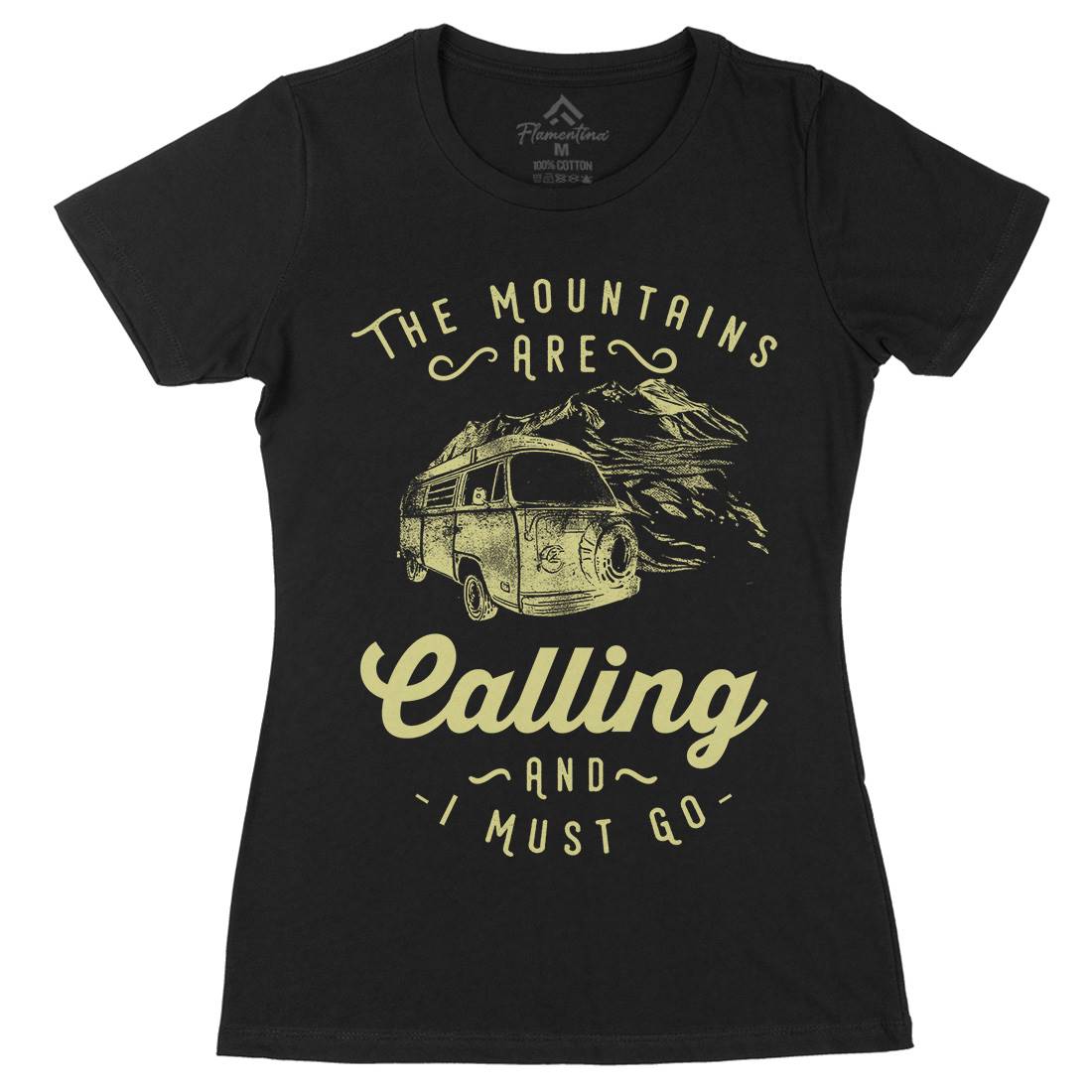 The Mountains Are Calling Womens Organic Crew Neck T-Shirt Nature C988
