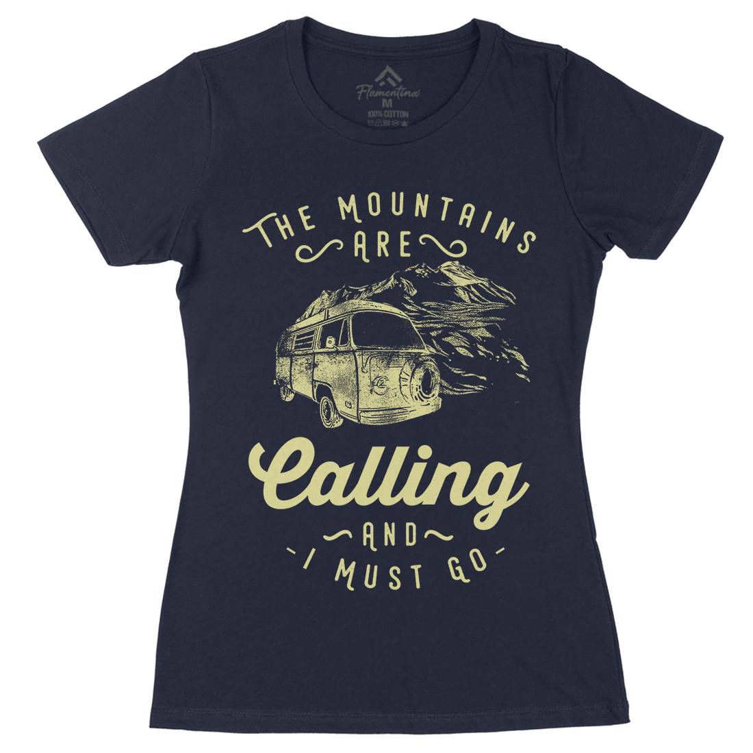 The Mountains Are Calling Womens Organic Crew Neck T-Shirt Nature C988