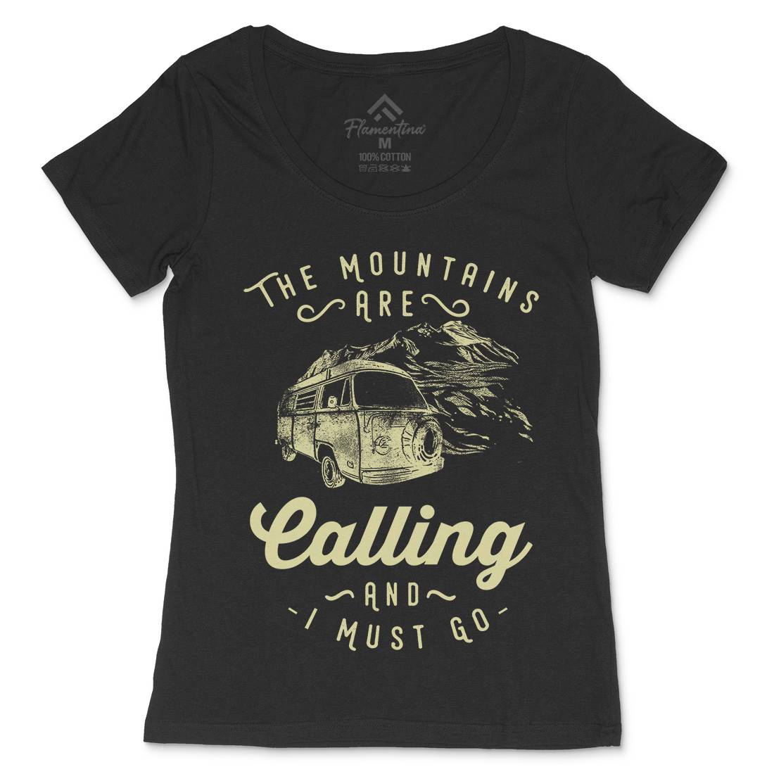 The Mountains Are Calling Womens Scoop Neck T-Shirt Nature C988