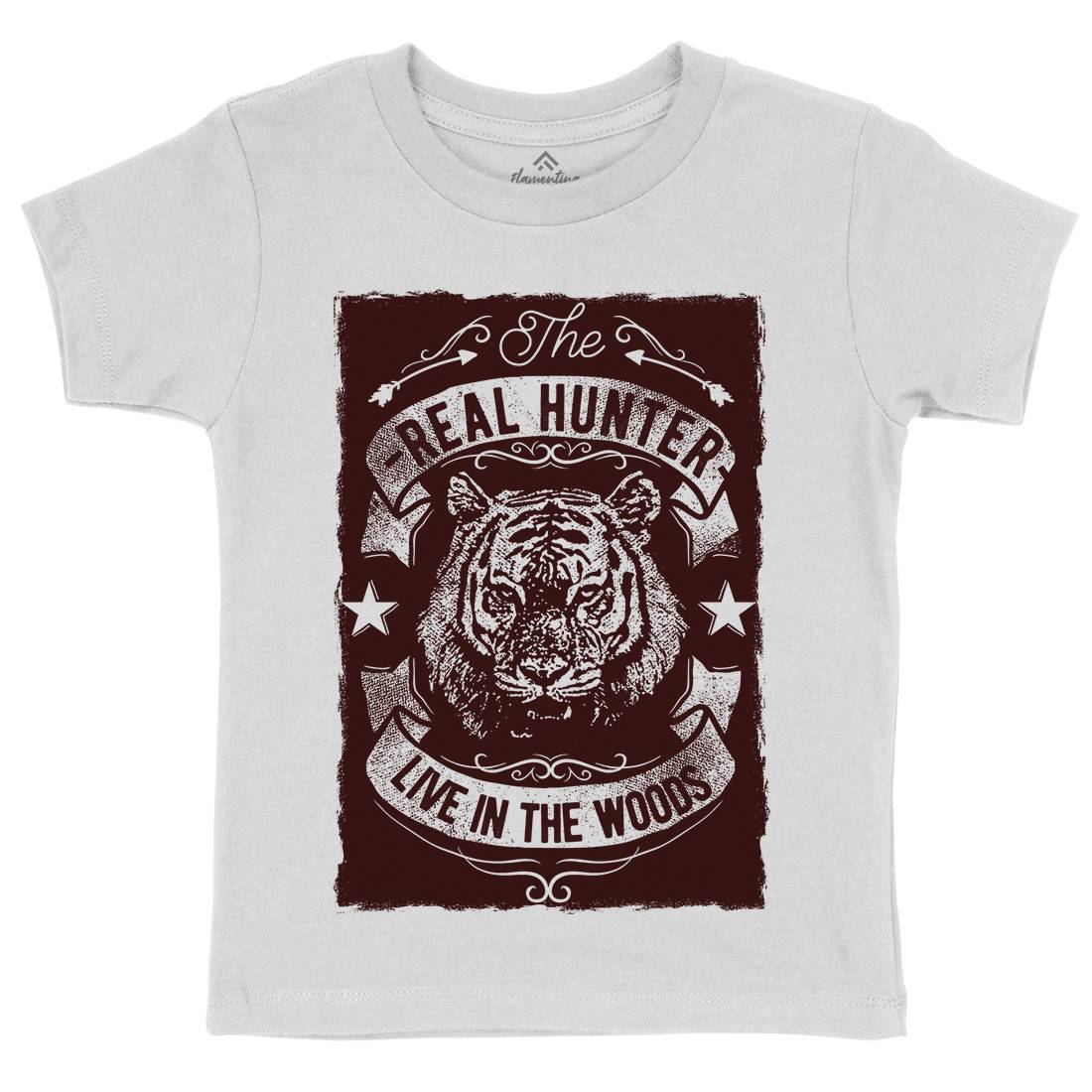 The Real Hunter Live In The Woods Kids Organic Crew Neck T-Shirt Nature C989