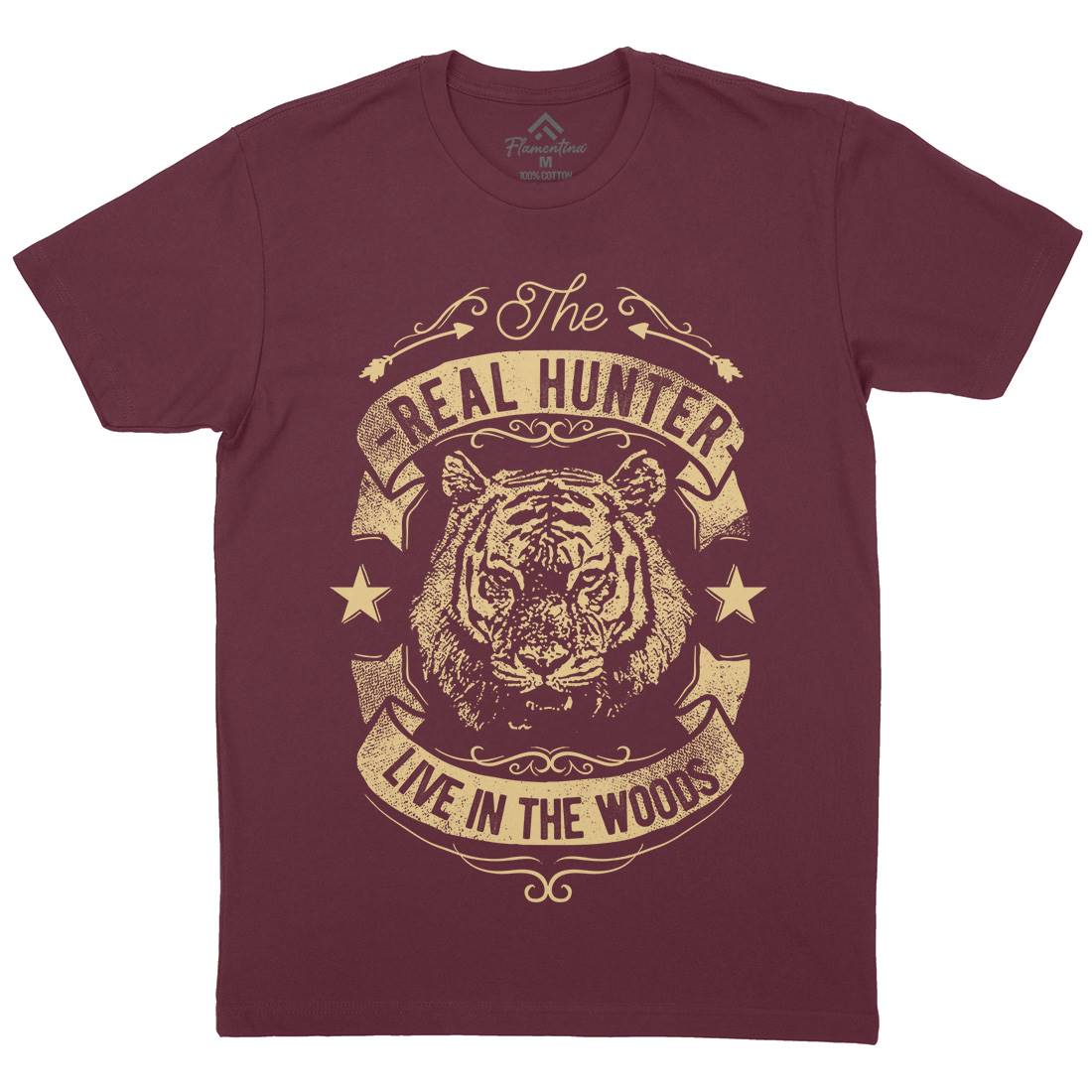 The Real Hunter Live In The Woods Mens Crew Neck T-Shirt Nature C989