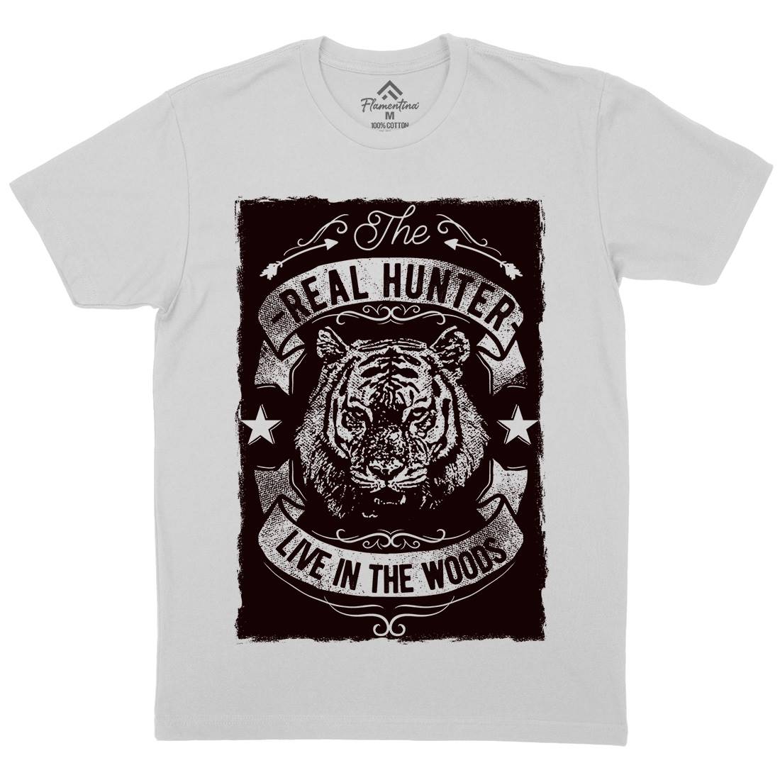 The Real Hunter Live In The Woods Mens Crew Neck T-Shirt Nature C989