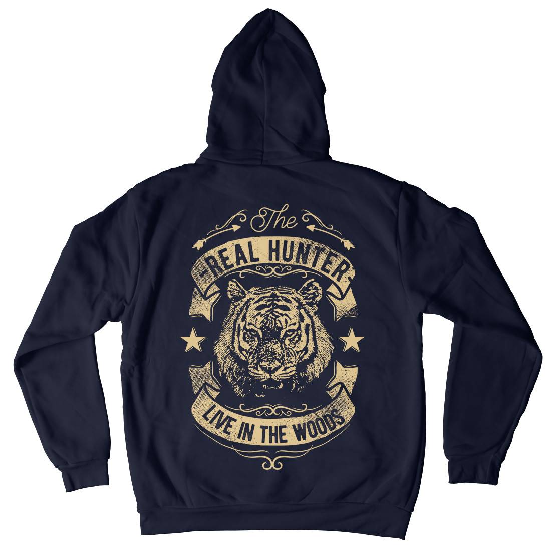 The Real Hunter Live In The Woods Mens Hoodie With Pocket Nature C989