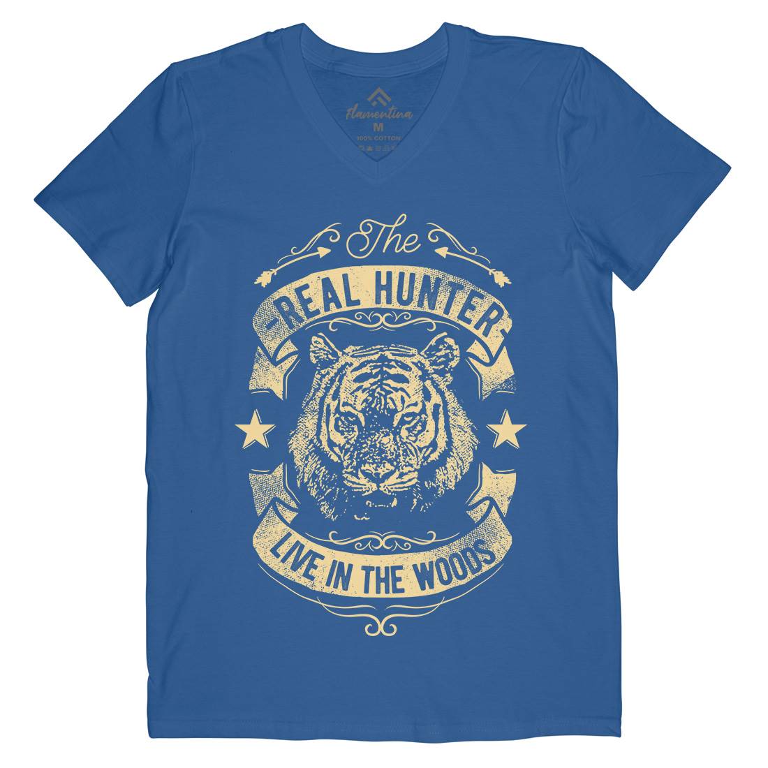 The Real Hunter Live In The Woods Mens V-Neck T-Shirt Nature C989