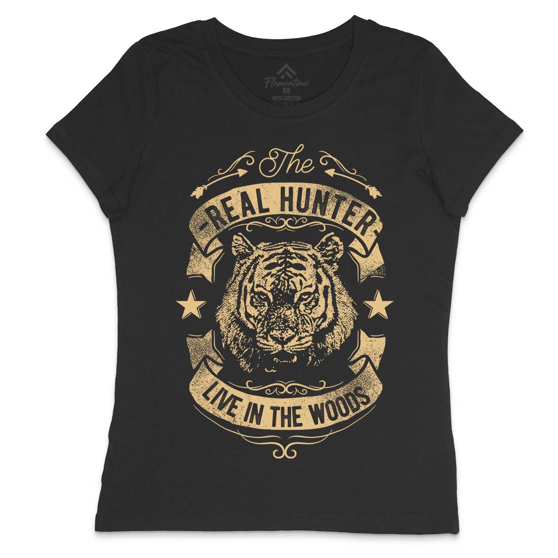 The Real Hunter Live In The Woods Womens Crew Neck T-Shirt Nature C989