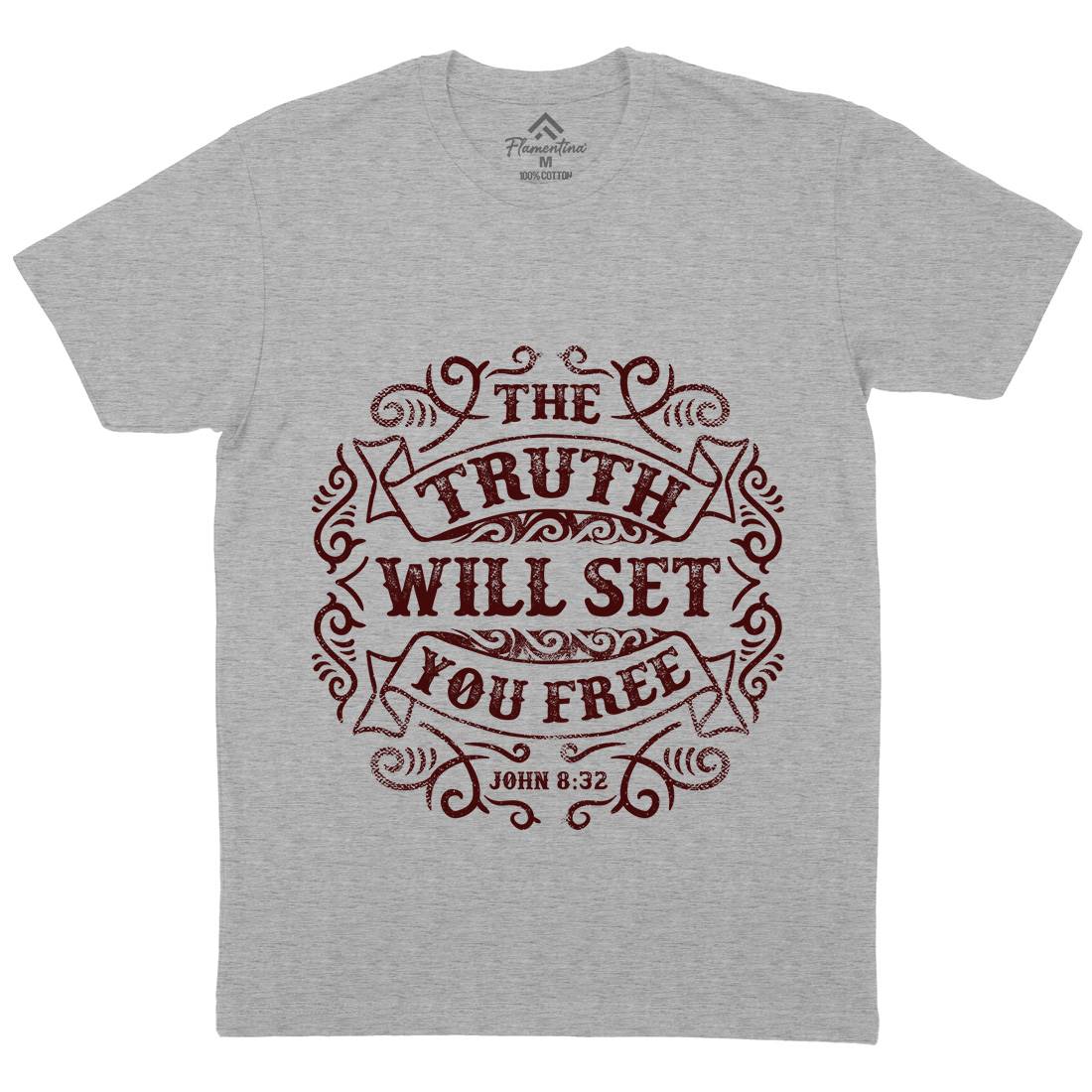 The Truth Will Set You Free Mens Crew Neck T-Shirt Religion C990