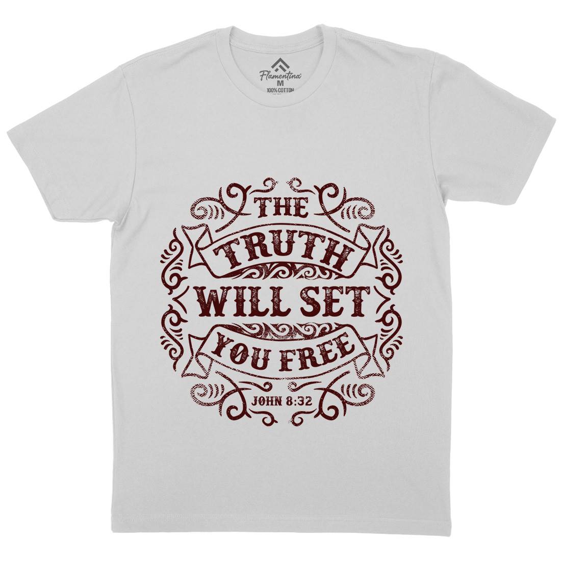 The Truth Will Set You Free Mens Crew Neck T-Shirt Religion C990