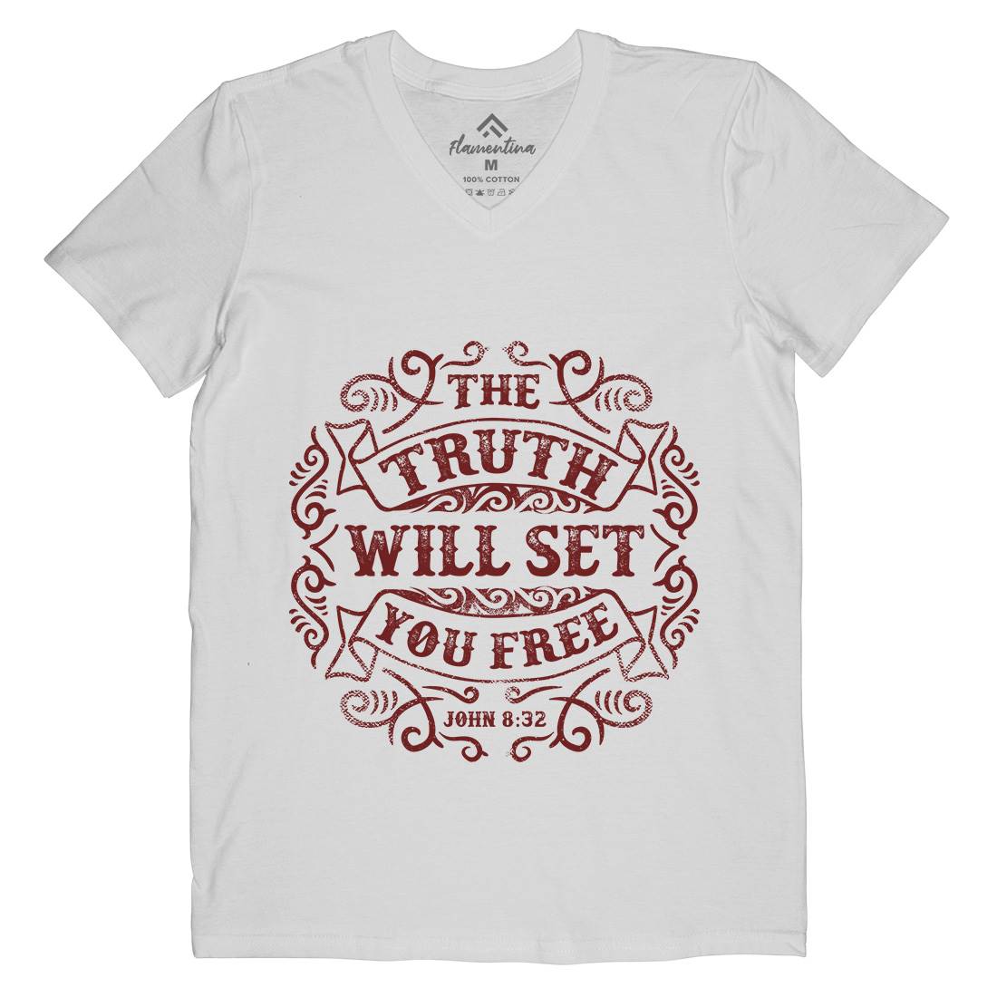 The Truth Will Set You Free Mens V-Neck T-Shirt Religion C990