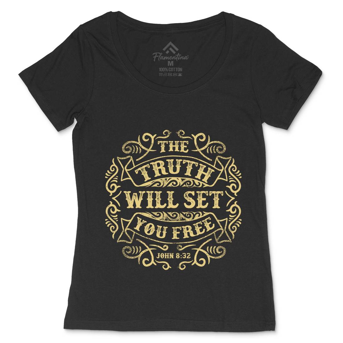 The Truth Will Set You Free Womens Scoop Neck T-Shirt Religion C990