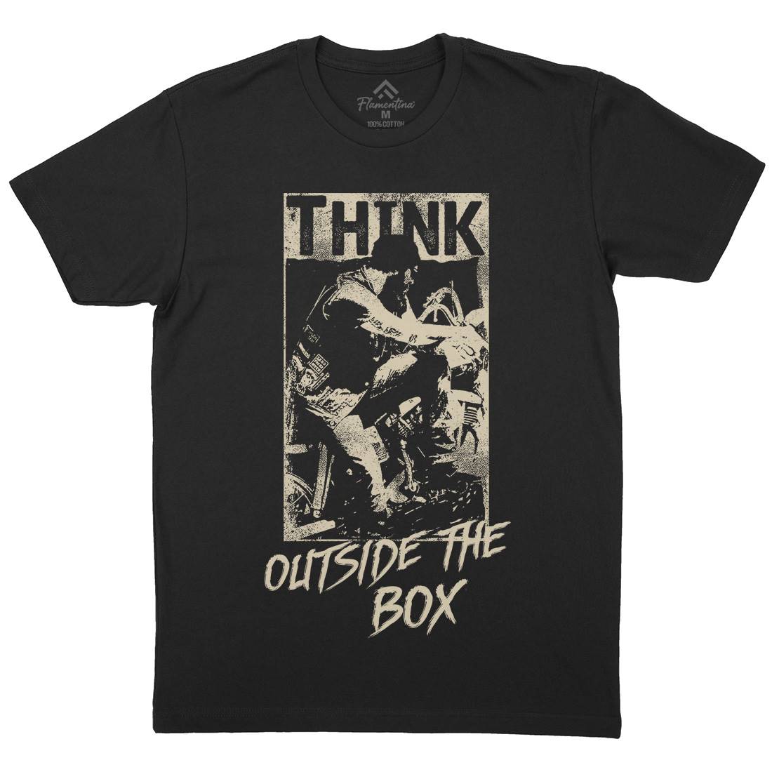 Think Outside The Box Mens Crew Neck T-Shirt Motorcycles C991