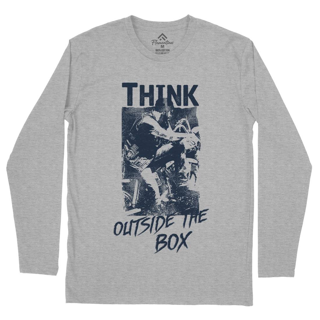 Think Outside The Box Mens Long Sleeve T-Shirt Motorcycles C991