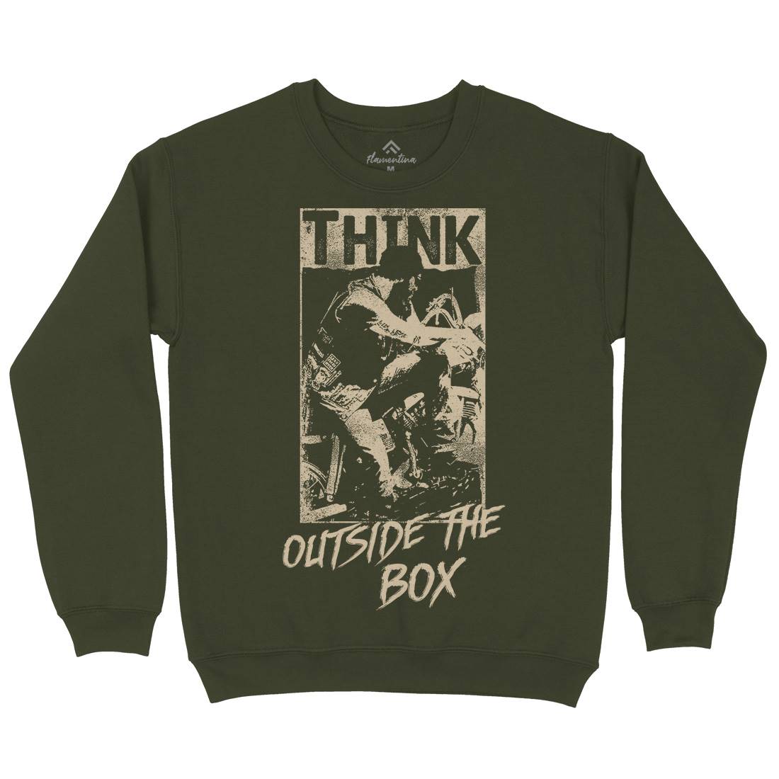 Think Outside The Box Mens Crew Neck Sweatshirt Motorcycles C991