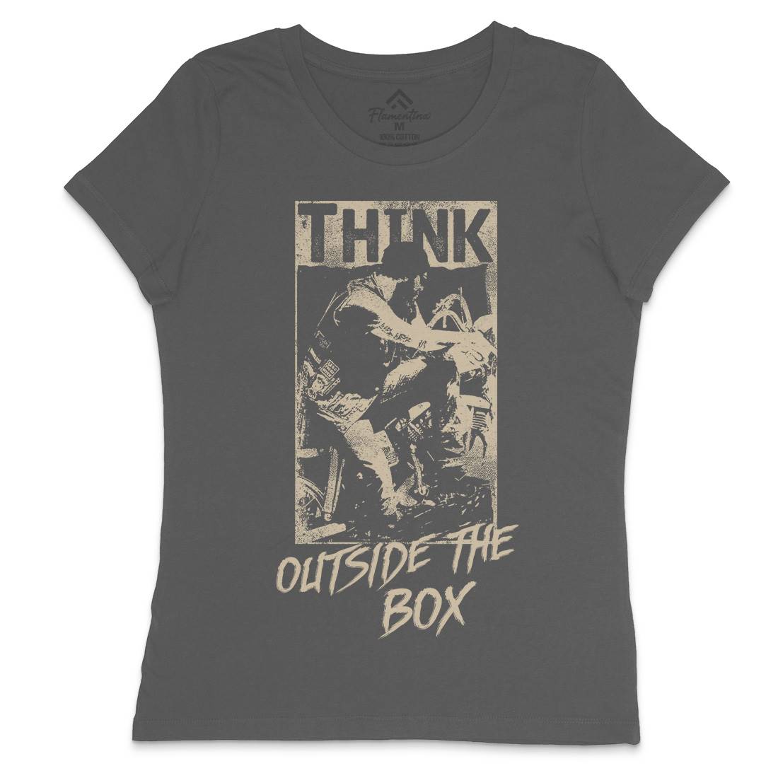 Think Outside The Box Womens Crew Neck T-Shirt Motorcycles C991