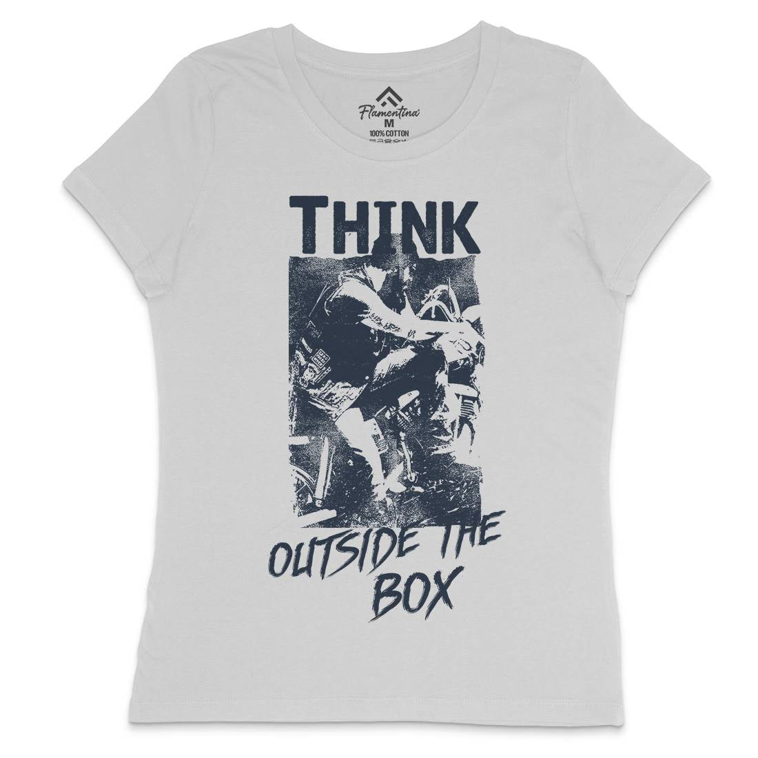 Think Outside The Box Womens Crew Neck T-Shirt Motorcycles C991