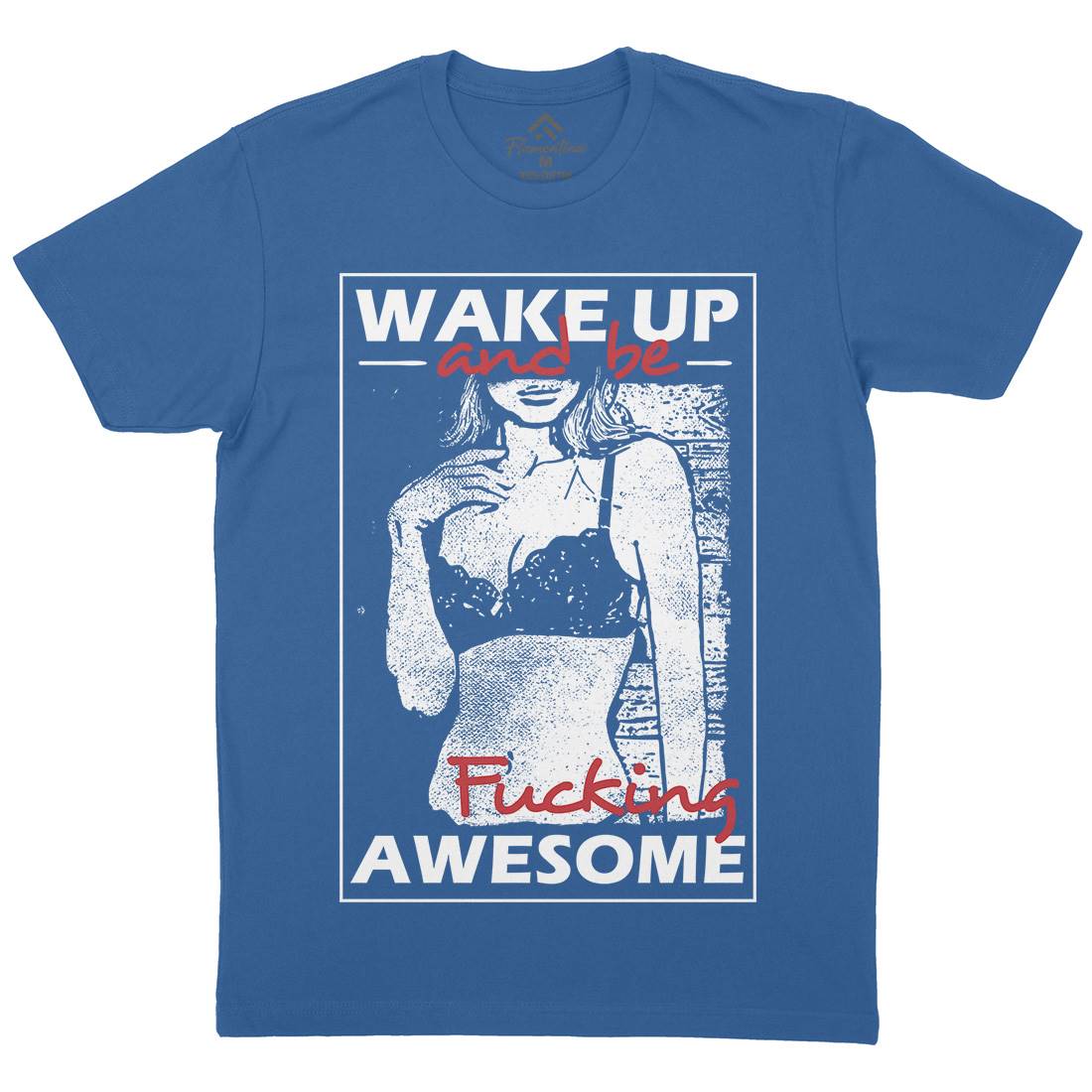 Wake Up And Be Awesome Mens Crew Neck T-Shirt Gym C993