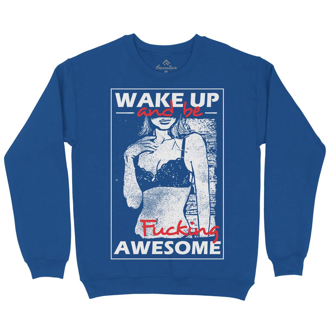 Wake Up And Be Awesome Kids Crew Neck Sweatshirt Gym C993
