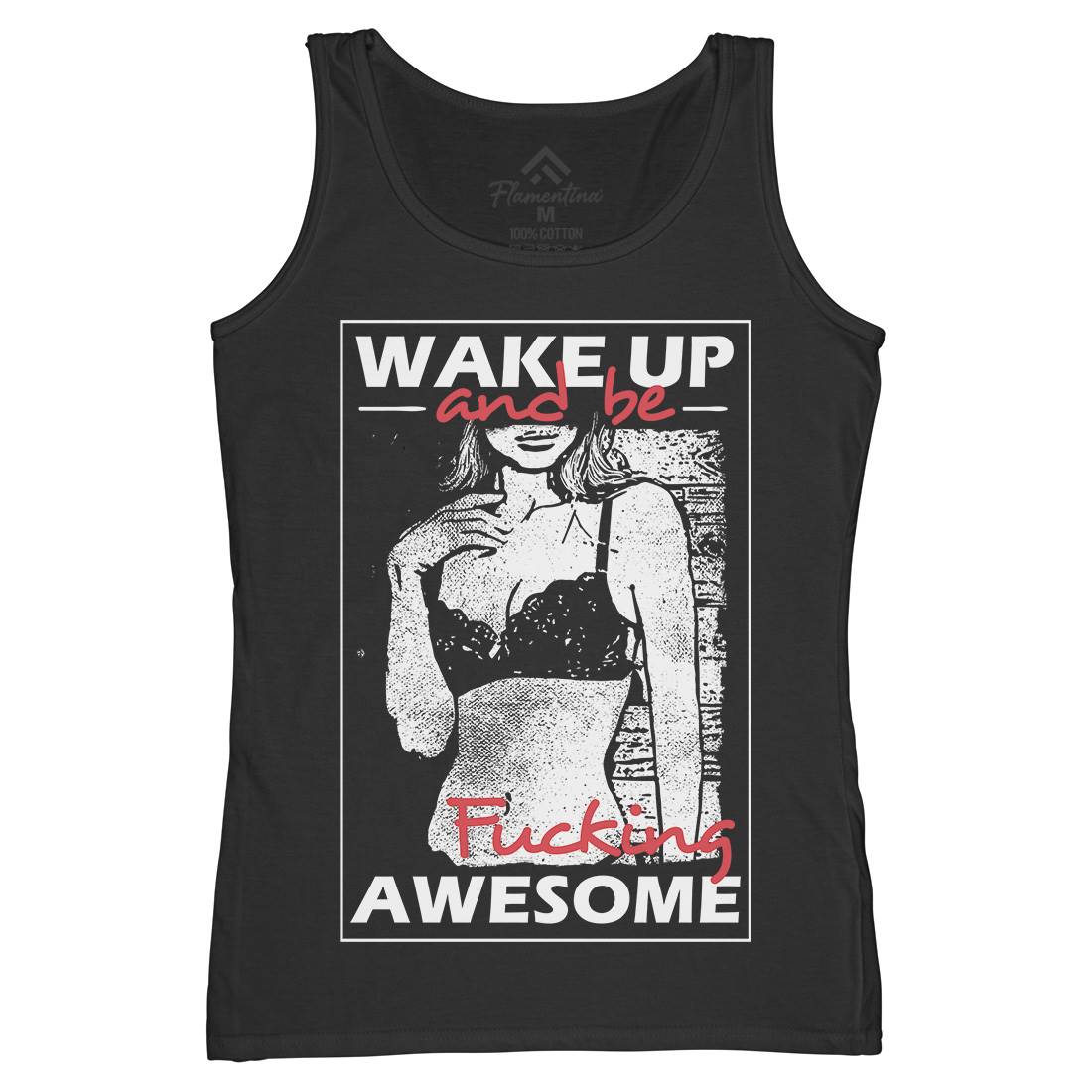 Wake Up And Be Awesome Womens Organic Tank Top Vest Gym C993
