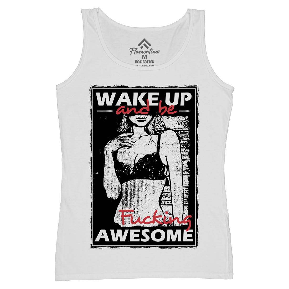 Wake Up And Be Awesome Womens Organic Tank Top Vest Gym C993