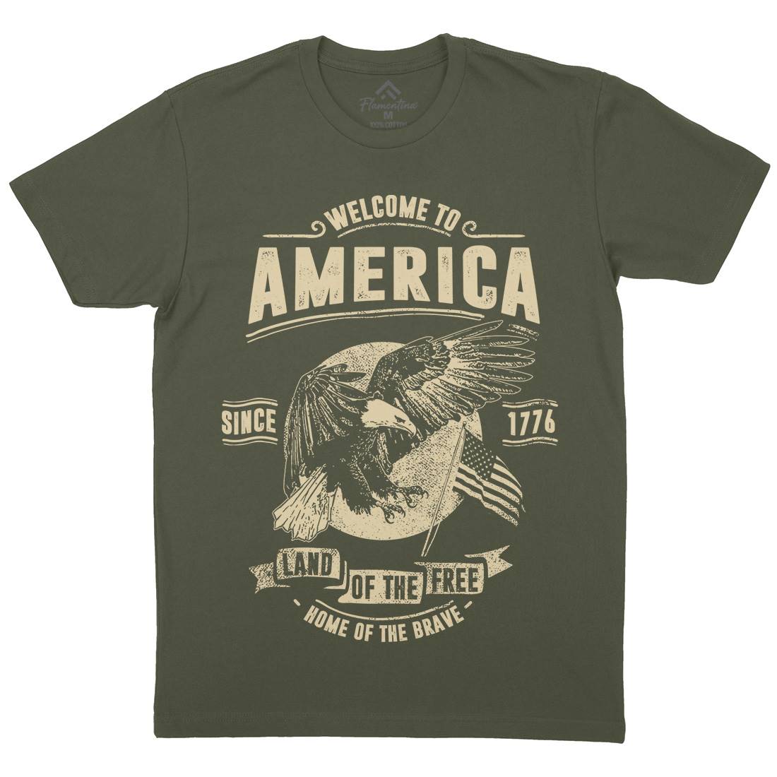 Welcome To America Mens Crew Neck T-Shirt American C994