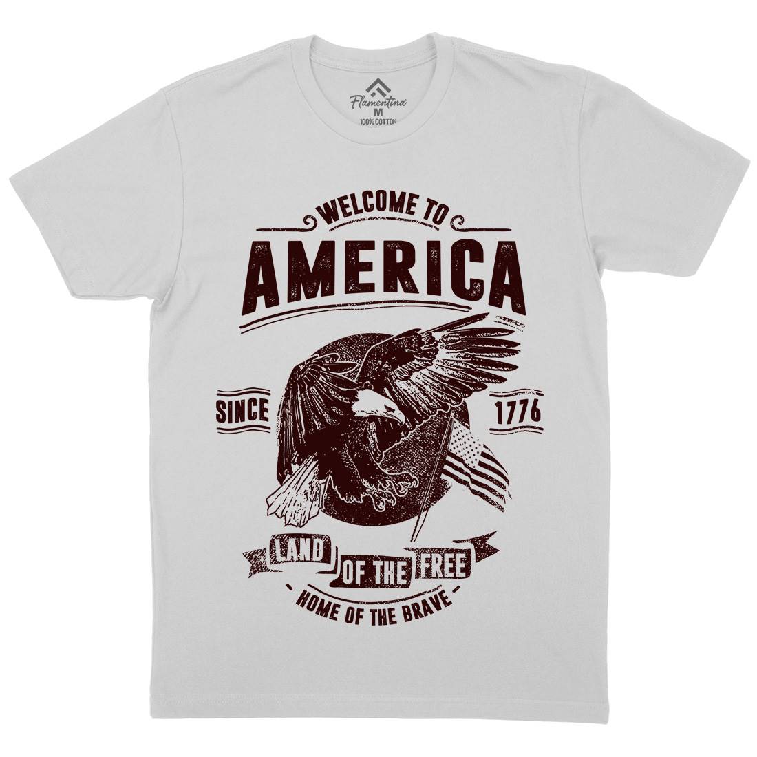 Welcome To America Mens Crew Neck T-Shirt American C994