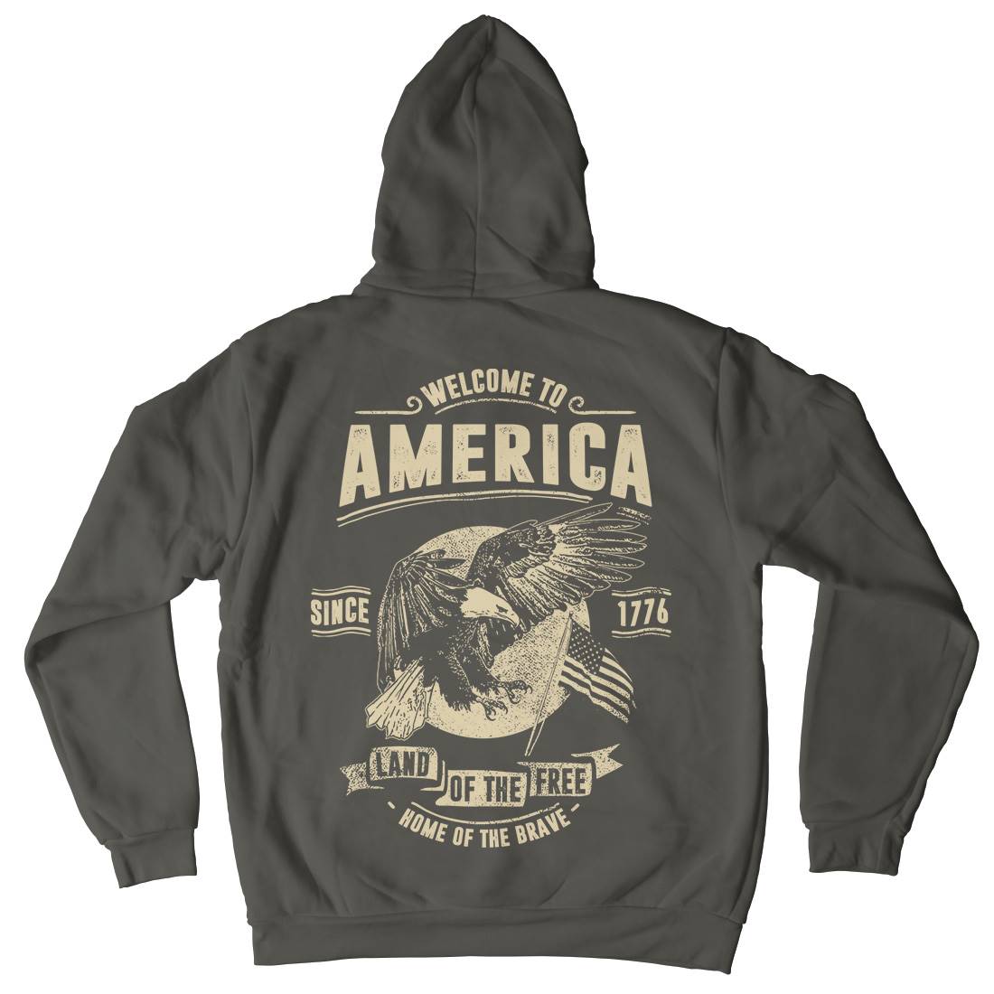 Welcome To America Mens Hoodie With Pocket American C994