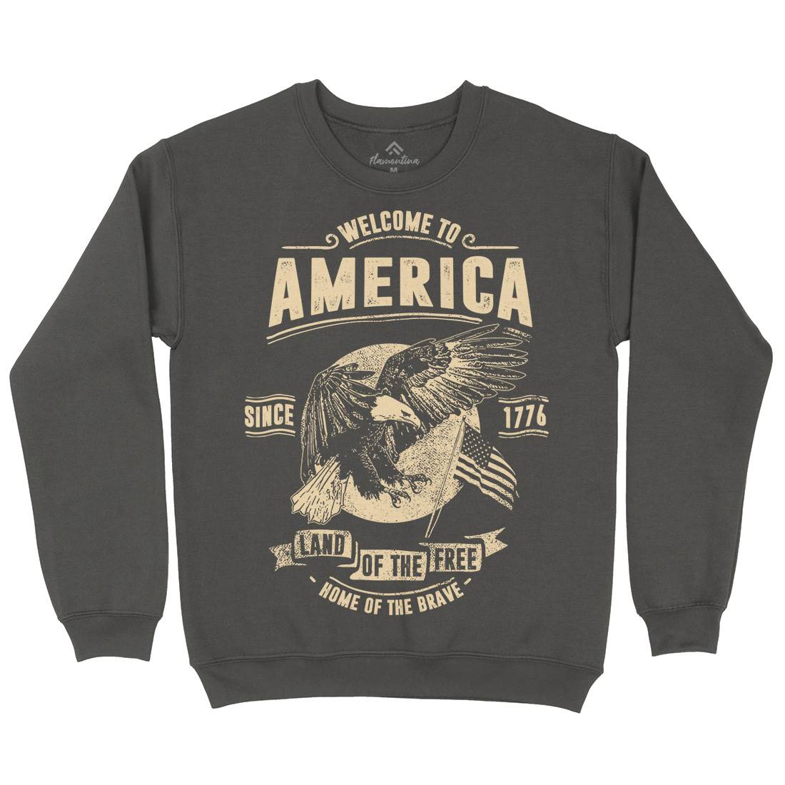Welcome To America Mens Crew Neck Sweatshirt American C994