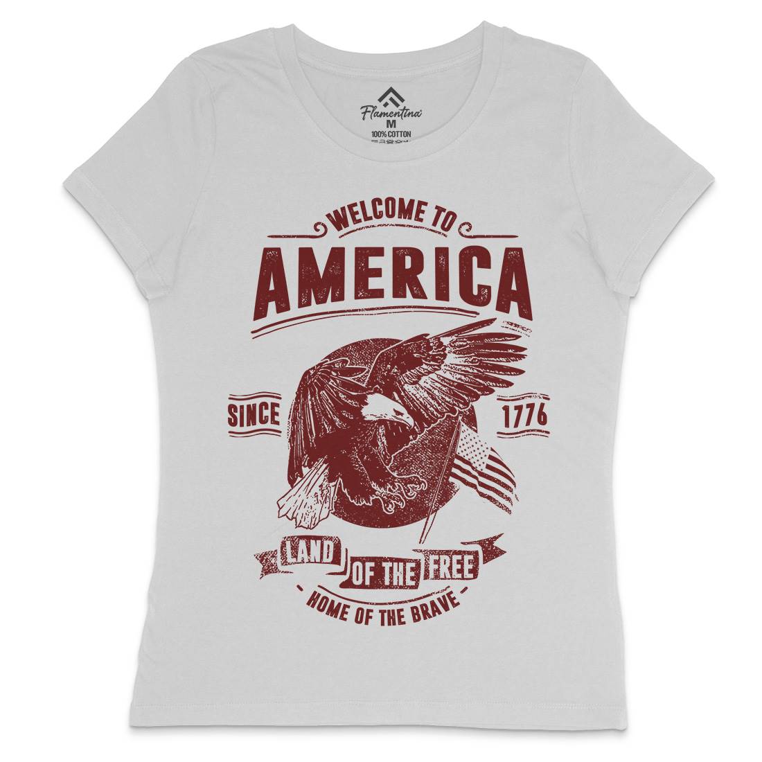 Welcome To America Womens Crew Neck T-Shirt American C994