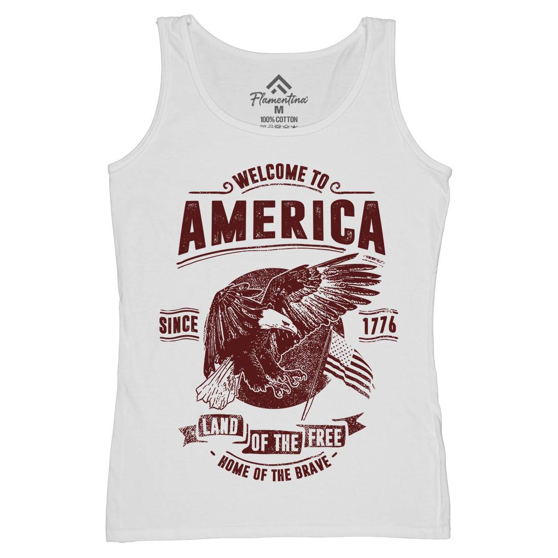 Welcome To America Womens Organic Tank Top Vest American C994
