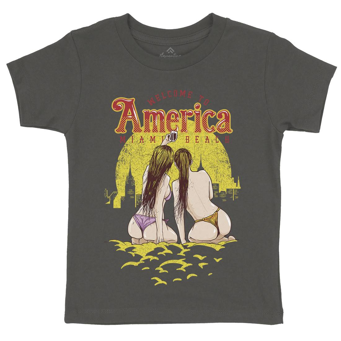 Welcome To America Kids Organic Crew Neck T-Shirt American C995