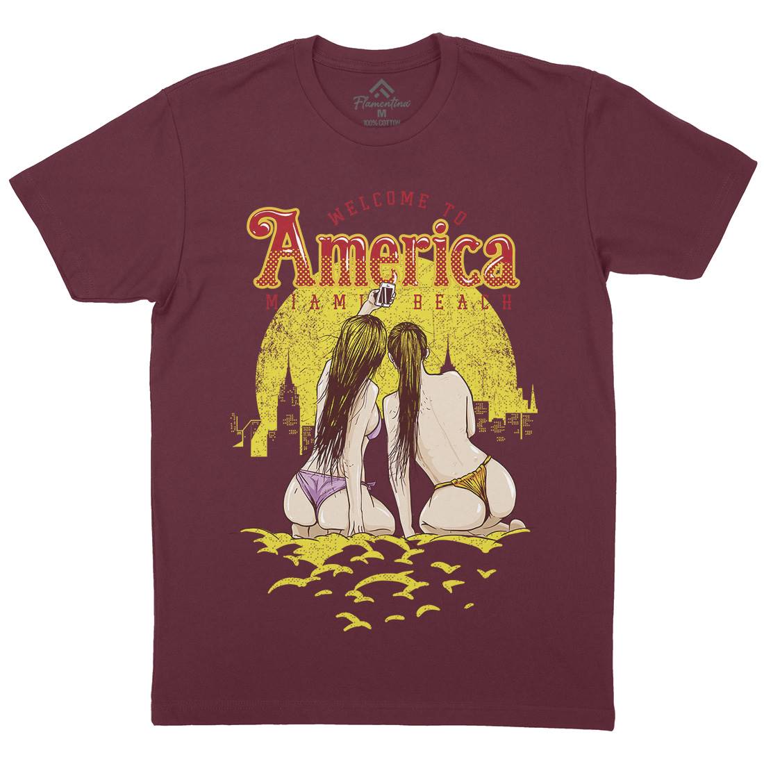 Welcome To America Mens Crew Neck T-Shirt American C995