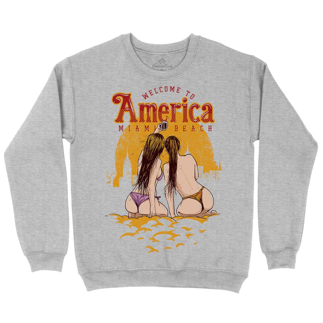 Welcome To America Mens Crew Neck Sweatshirt American C995