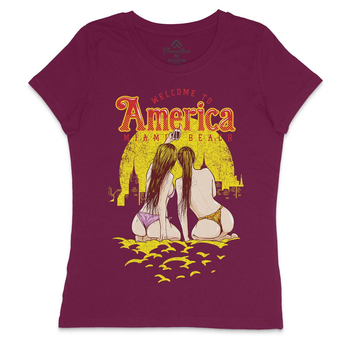 Welcome To America Womens Crew Neck T-Shirt American C995