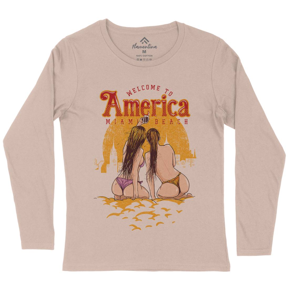 Welcome To America Womens Long Sleeve T-Shirt American C995