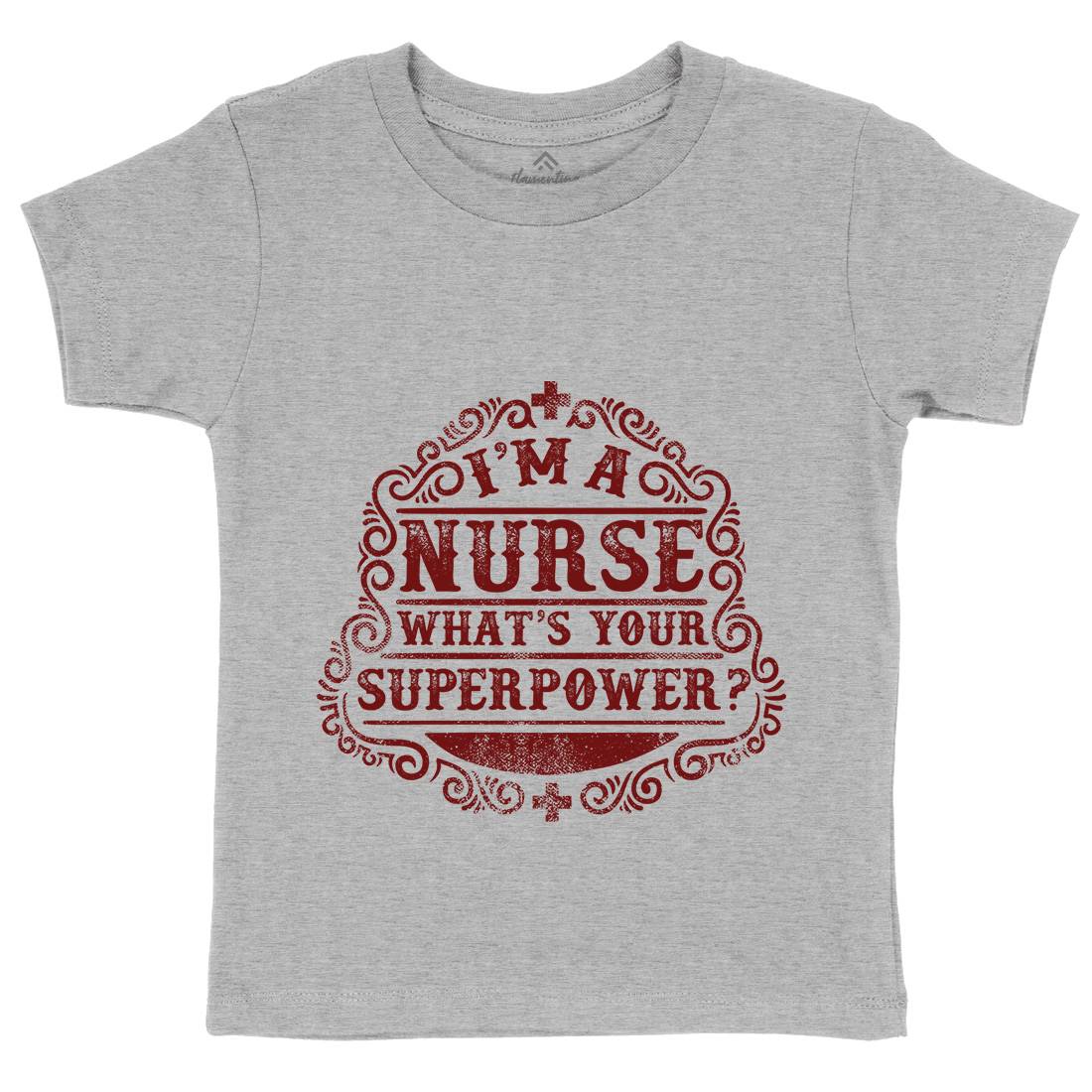 What&#39;s Your Superpower Kids Crew Neck T-Shirt Work C996