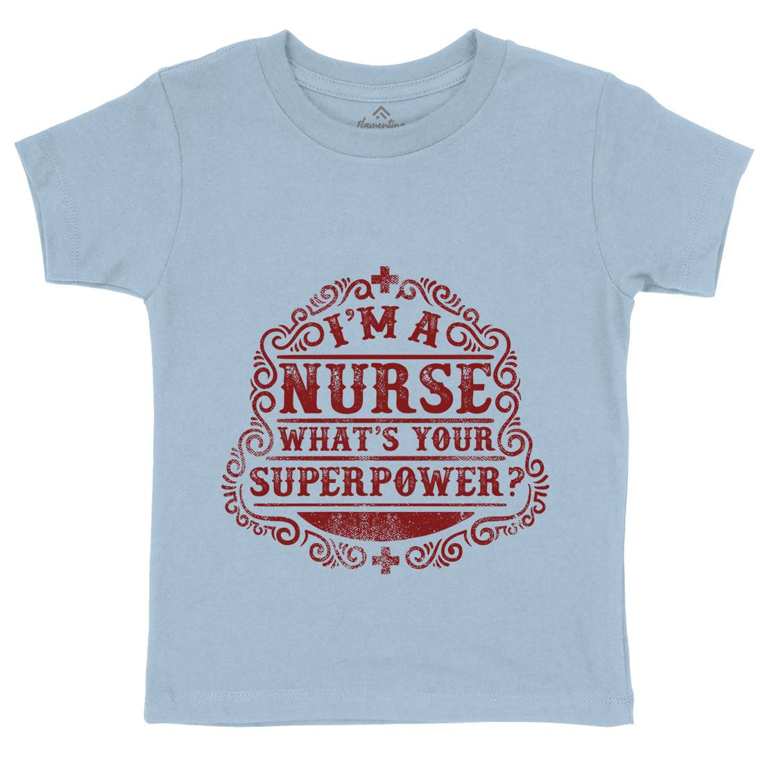 What&#39;s Your Superpower Kids Organic Crew Neck T-Shirt Work C996