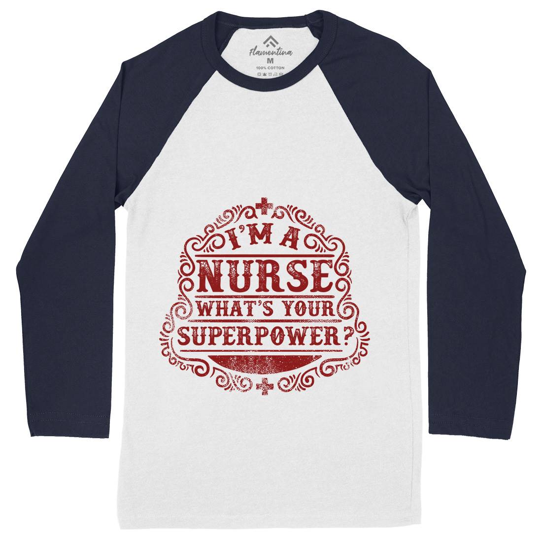 What&#39;s Your Superpower Mens Long Sleeve Baseball T-Shirt Work C996