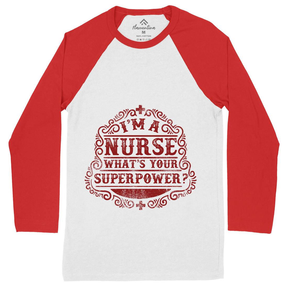 What&#39;s Your Superpower Mens Long Sleeve Baseball T-Shirt Work C996