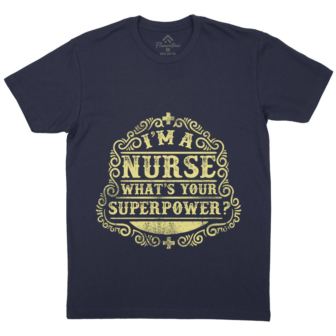 What&#39;s Your Superpower Mens Organic Crew Neck T-Shirt Work C996