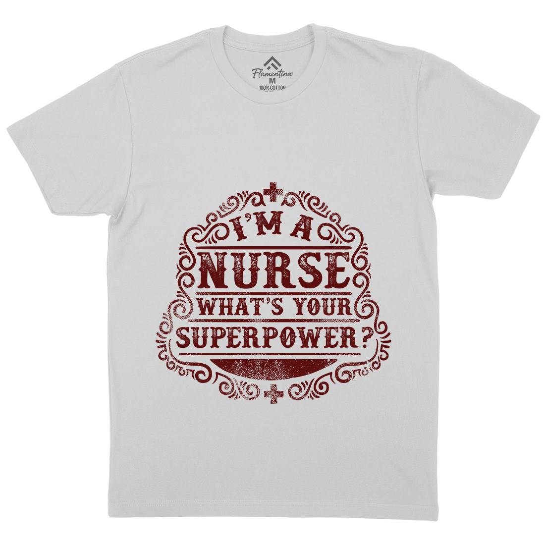 What&#39;s Your Superpower Mens Crew Neck T-Shirt Work C996