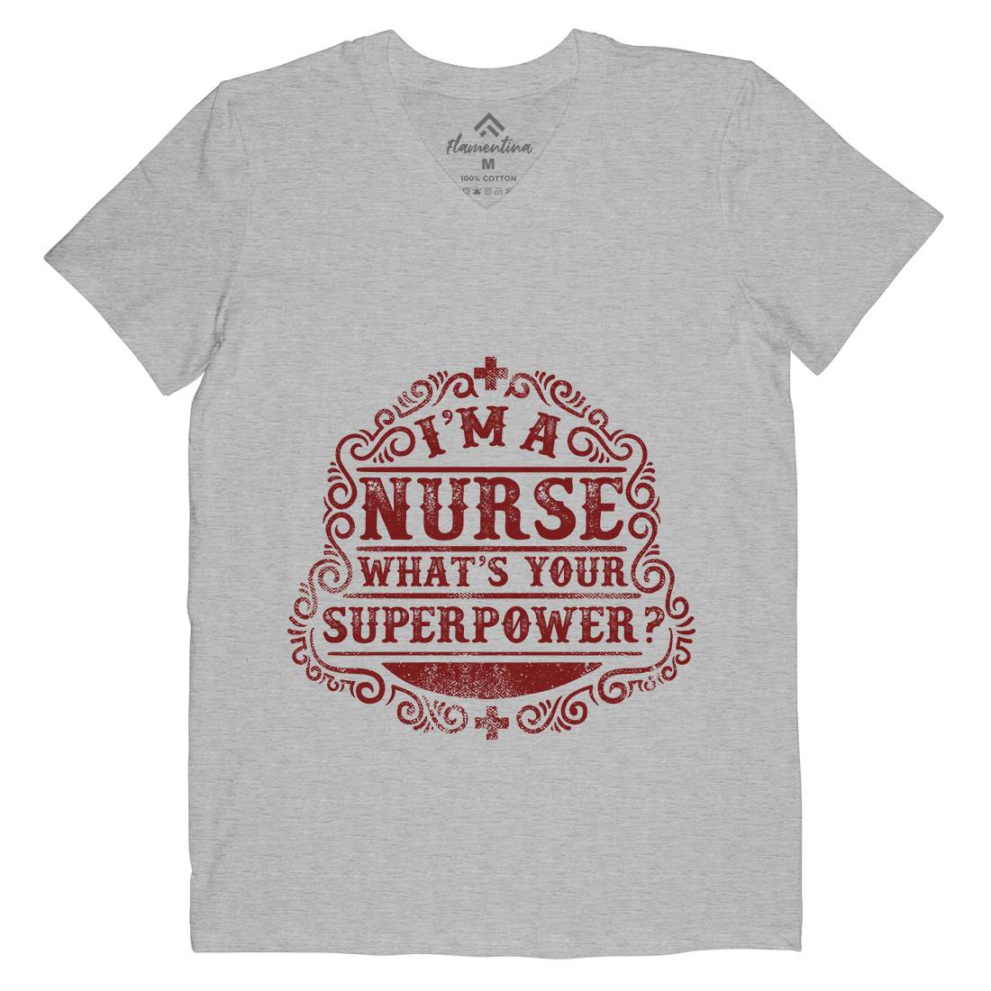 What&#39;s Your Superpower Mens V-Neck T-Shirt Work C996