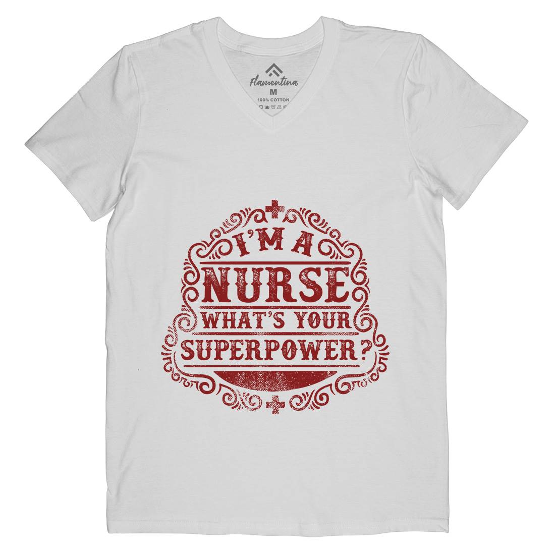 What&#39;s Your Superpower Mens V-Neck T-Shirt Work C996